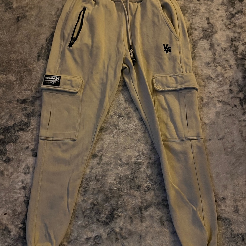 YoungLA Tan Cargo Jogger Pants